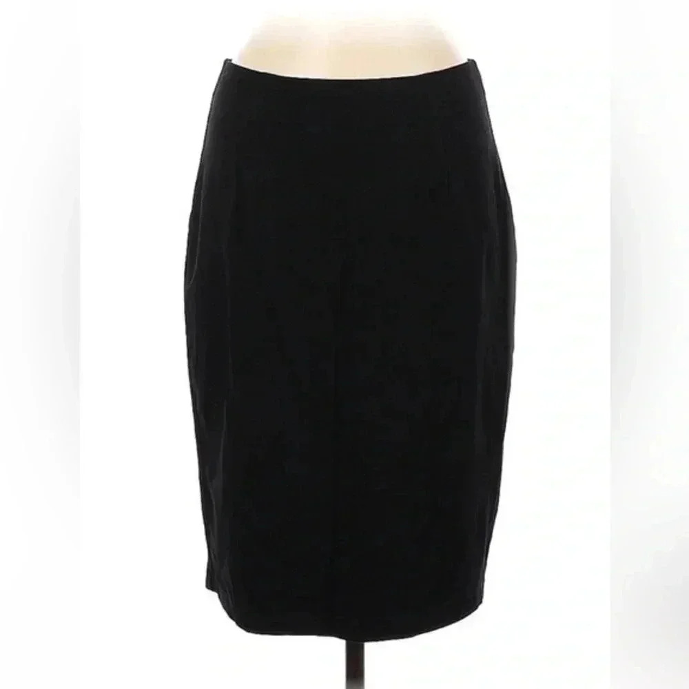 Eileen Fisher Timeless Black Classic Career High Rise Waist Pencil Skirt Size M